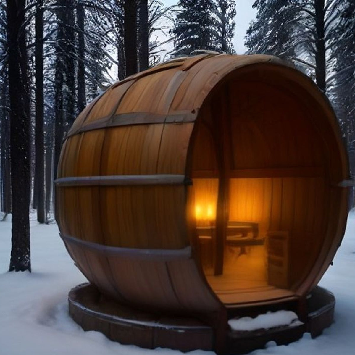 Tundra 6-Person Panoramic Barrel Sauna